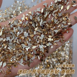 Chuỗi Hạt Pha Lê Hình Giọt Nước Mini Champagne Color Melamine Flat Bottom Diamond K9 Glass Nail Art Decorations Trang Trí Móng Tay