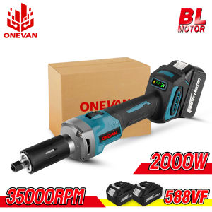 ONEVAN 35000RPM Brushless Electric Die Grinder 6mm Cordless 4 Gears Variable Speed Die Grinder Carving/Cutting/Polishing Tools  For Makita 18V Battery