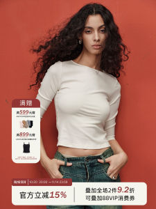 Áo Thun Cotton Co Giãn Cổ Tròn Tay Dài Mùa Thu Cho Nữ Dáng Ôm Vừa Vặn Mặc Ngoài Trời Mùa Thu