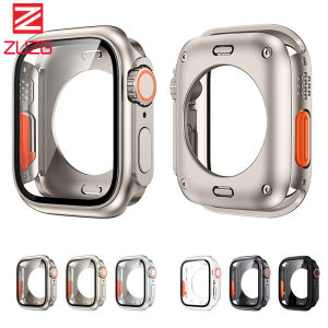 ZUZG เคสปกป้องหน้าจอสำหรับนาฬิกา Apple S10แบบแข็งเคสกันชนท้ายและหน้า PC แบบแข็งขนาด46มม. 42มม. 45มม. 41มม. สำหรับ Iwatch 10 9 8 7เปลี่ยนเป็น Ultra