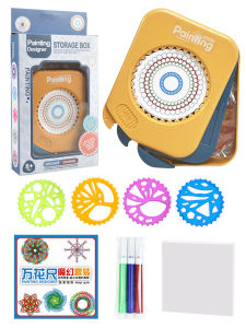 Drawing Art Spirograph Set Fun Shapes Classic Gear Design Drawing Toys Pink and Blue For Kids 8+ Some Parts are Sent Random