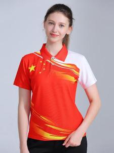 Mens Badminton T-Shirt Quick Dry Breathable Short Sleeve Sports Top Table Tennis Uniform Group Buy Flag Design Fitness Shirt