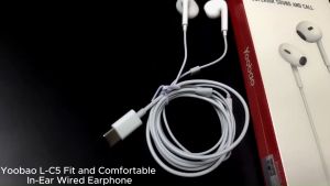 Yoobao L-C5 Fit and Comfortable In-Ear Wired Earphone Stereo HD Speaker Compatible for Type-C Port