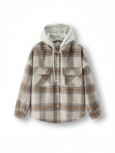 Semir | Long Sleeve Winter Womens Shirt Coat Plaid Tweed