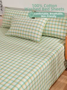 Kiss Dear | New Washed Cotton 100% Cotton Bed Sheet Set