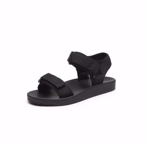 Fashionable Flat Thick Heel Sandals Summer 2024 Womens Comfortable Beach Shoes Outdoor Casual Large Size Slip-On round Toe
