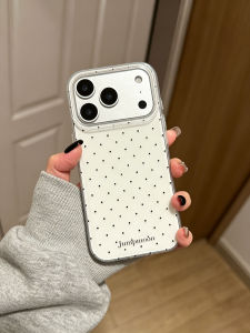 Korean Style Minimalist Wave Point Phone Case For iPhone 17 AIR 16 15 14 13 12 11 Pro XS X XR  Framed Macropore Cover