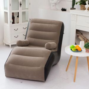 Folding Lazy SofaInflatable Lounge Chair Thickened Durable FoldsCompactly Gaming Lounger Air Bench for Leisure Bed Sleeping