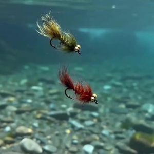 Bimoo 6pcs #12 Bead Chain Eyes Mini Squirrel Woolly Bugger Artificial Mini Bugger Leech Streamer Trout Bass Fly Fishing Lures