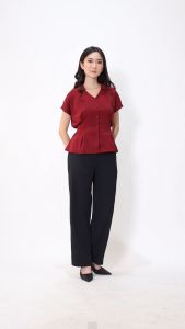 Urban Exchange Diandra Red Blouse - Atasan Blouse Lengan Pendek