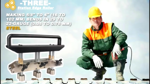 3 Station Edge Roller Bender Stable and Uniform Metal Sheet Bending Tool Secure Clamping 0-90 Degree Angle for Information Booth