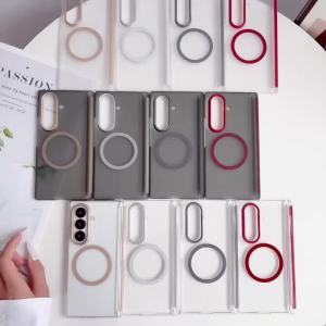 Transparent Matte Magnetic Phone Case for Samsung Galaxy Z Fold8 Fold 7 6 5 Hinge Protection Translucent Wireless Charging Cover