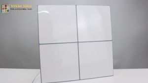 5 Sheets Wall Tile Sticker White Self Adhesive Tiles Waterproof Vinyl Wallpaper Backsplash For Kitchen Living Room Bathroom