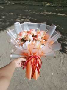buket bunga mawar artificial 5tangkai / buket bunga wisuda / bunga mawar palsu