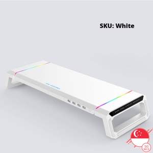 Monitor Stand with USB Port & Phone Holder Foldable Desktop Monitor Riser with RGB LED Lighting SUPERIOR