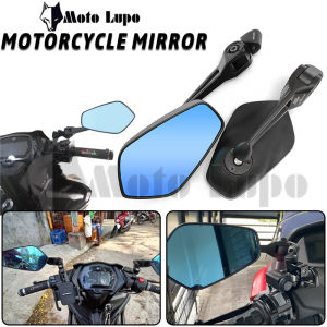 Moto Lupo Street King Side v2 Mirror Blue Lens Adjustable Rear View Motorcycle Mirror Universal Napoleon