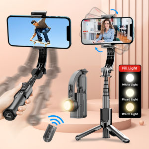 AXNEN | AXNEN Gimbal Selfie Stick Tripod Extendable 695 mm with Fill Light functional Remote Control for Android Iphone Cellphone Shoot