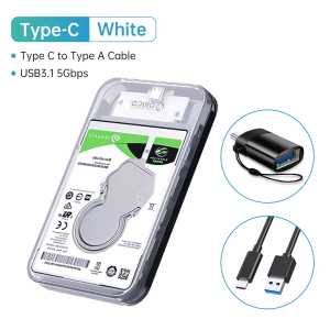ORICO | ORICO 2.5-inch External Storage HDD Case Cyberpunk Design SATA 5Gbps Type-C Transparent HDD SSD Hard Drive Enclosure for PC Case