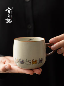 Cốc Cà Phê Gốm Sứ Xiyuan Ji Ruyao Cat Cup Đồ Dùng Văn Phòng Phẩm Sáng Tạo 300-400ml Đồ Dùng Gia Đình Chất Liệu Gốm Sứ