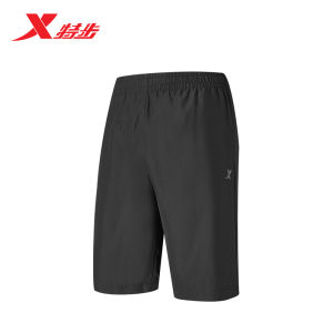 XTEP Mens Sport Shorts Quick Dry Training Fitness Running Pants Five-Quarter Length Breathable Moisture Wicking Elastic Waist