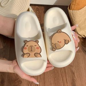 Cute Capybara EVA Slippers Soft Bottom Indoor Home Slippers Mens Womens Couple Summer Outdoor Wearable Flat Foot Feeling