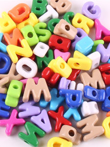 Acrylic Letter Beads Large Hole Handmade DIY Materials for Mobile Phone Chain Pendant Jewelry Accessories Craft Supplies