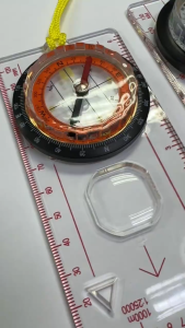 Portable Compass Scale Ruler Multifunction Map Ruler With Lanyard For Outdoor Camping Hiking