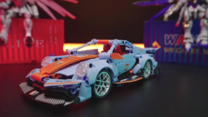 1:18 Pull-Back Building Blocks Racing Car Blue Sports Car DIY Educational Toys Kid Adult Gift