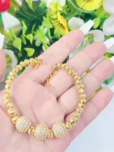 Vòng tay 3 bi mạ 18.k cao cấp E.20
