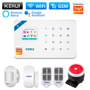 KERUI W181 WIFI GSM Alarm System Kit with Door/Window Sensor for Home Security Support Alexa Works with Tuya Remote Control