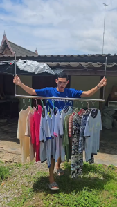 ราวตากผ้า 75-240cm ราวแขวนผ้าเช็ดตัว ราวแขวนผ้ายืดได้ ปรับยืดความยาวได้ ไม่ต้องเจาะผนัง ราวแขวนผ้า ราวผ้าม่าน COD