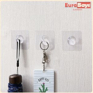 N.K. Adhesive Wall Hook Reusable Anti-skid Traceless Heavy Duty Stick on Bathroom Kitchen 10 Pcs