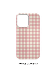 Creative Pink Plaid Design Phone Case for  15 14 pro 13 Huawei Mate60 Anti-Fall Korean Style Simple Ins Style Phone Shell