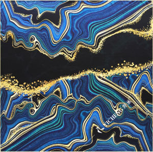 [Aurora Sapphire Blue] Elegant Beautiful 100% Mulberry Silk Satin Large Kerchief Silk Scarf Shawl Scarf Women