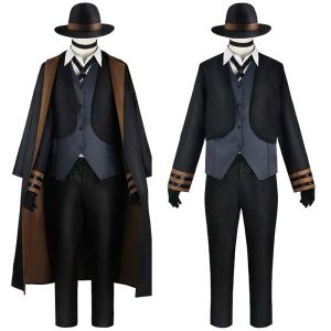 Anime Bungo Stray Dogs Cosplay Costume Nakahara Chuuya Full Set Hat Uniform Trench Coat Pants Suit for Comic Con Halloween Party