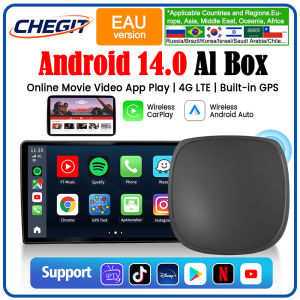 8-Core NEW CarPlay AI Box Android 14.0 Wireless CarPlay Android Auto Adapter Supports 4G SIM WIFI2.4+GPS 8+128GB FOTA Upgrade