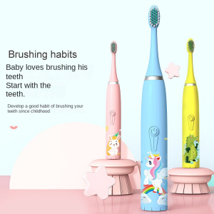 Childrens electric toothbrush wholesale cute cartoon soft hair IP7 waterproof ultrasonic vibration toothbrush gifts