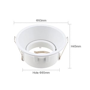 JOYINLED Recessed Light Frame Adjustable GU10 MR16 Holder Round Square Ceiling Fixture White Black LED Spot Light