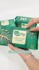 HÀNG CÔNG TY_Combo 05 gói khăn vải khô đa năng Lamy gói 60 tờ dùng thay thế khăn mặt tiện lợi
