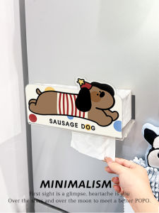 Sausage Dog Magnetic Kitchen Towel Rack Hanging Refrigerator Shelf Side Storage Household Paper Towels Storage Box Upside down