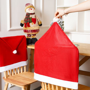 Christmas chair covers Red Santa Claus Hat Chair Back Covers Party Decor New Year 2024 decoraciones