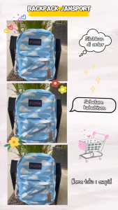 Tas Jansport pisang senyum || Tas Jansport sekolah || Tas Ransel ORI Motif Hitam Putih || Tas Ransel Pisang Ransel langit biru dan Abstarak Black Keren