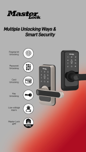 Master Lock Digital Door Lock Leverset Black