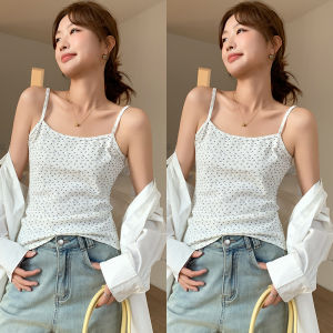 miiow | Pure Cotton Camisole Womens Inner Wear Breathable Skin-Friendly Covers Side Fat Fresh Country Floral Strap Tops Can Be Worn Outside