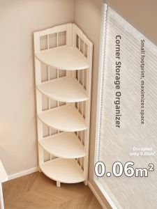 TUOJUE | Space-saving Corner Book Storage Shelf White