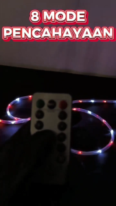 COD Lampu Mitsuyama MS-441 Led strip ROPE Hias 200 LED 10 METER 8 mode colokan USB Outdoor Merah Putih Kemerdekaan Agustus Lampu warna warni Anti air Selang Kelap Kelip light dengan REMOTE CONTROL Raya Natal Imlek Murah Berkualitas