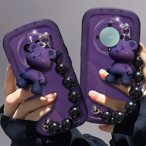 Phone Case Honor X9b 5G Fashion Bulldog Bear Bracelet Casing Lens Protection Anti-fall Soft Cover 2023