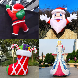 Inflatable Christmas Decoration Santa Claus Climbing Wall Airblown Outdoor Festive Decorations Santa Claus Model Fan