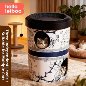 HELLOLEIBOO | Multi-layer Cat Scratcher Playhouse Durable