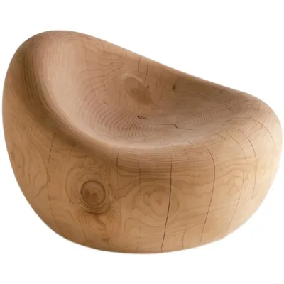 NONG HOME | Wabi-sabi Style Charcoal Black Wooden Root Carving Stool